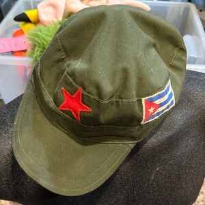 True Vintage Cuba Olive Green Star & Flag Cap